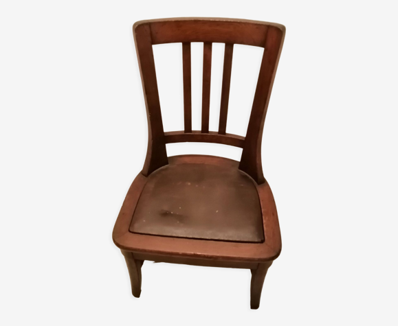 Chaise d'aisance en bois ancienne chene massif
