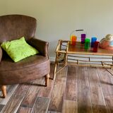 60s rattan coffee table