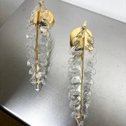 Pair of "Leaf" wall sconces by Murano Mazzega Italy, 1970s
