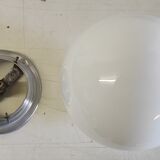 Ceiling light or table lamp with opaline globe, diameter 20cm - mid-20th century.