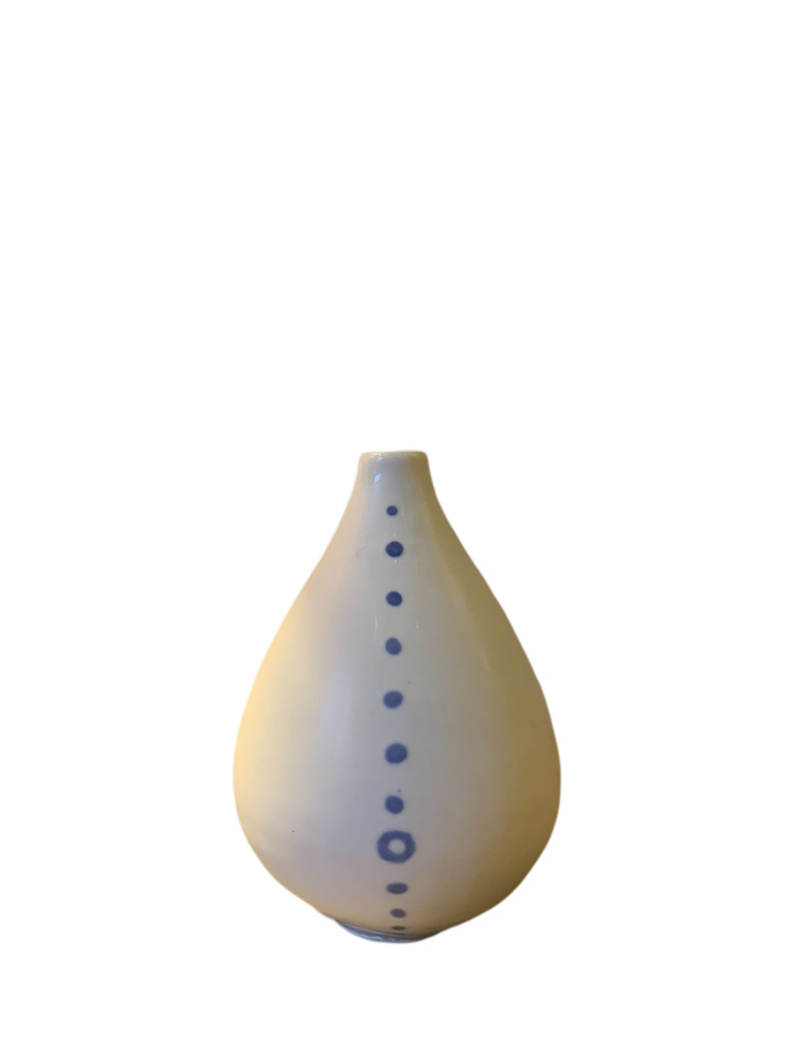 White ceramic with polka dots