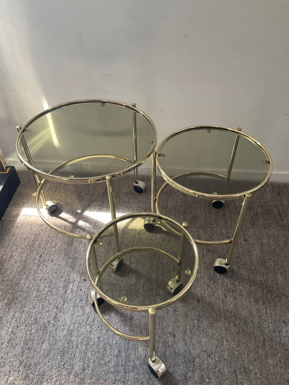 Series of 3 vintage nesting tables from the 70s-80s