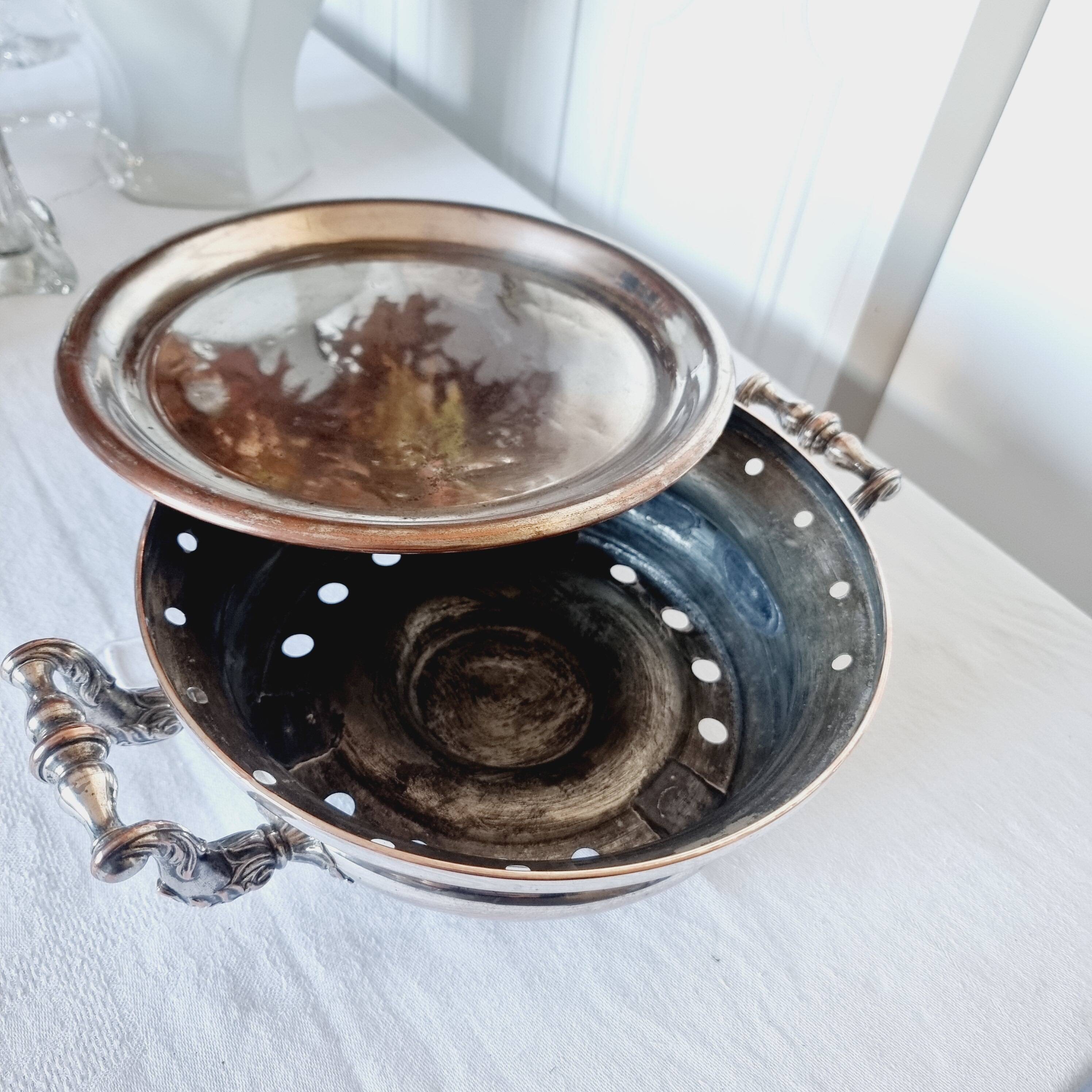 Antique 20th century silver plated baroque style plate warmer