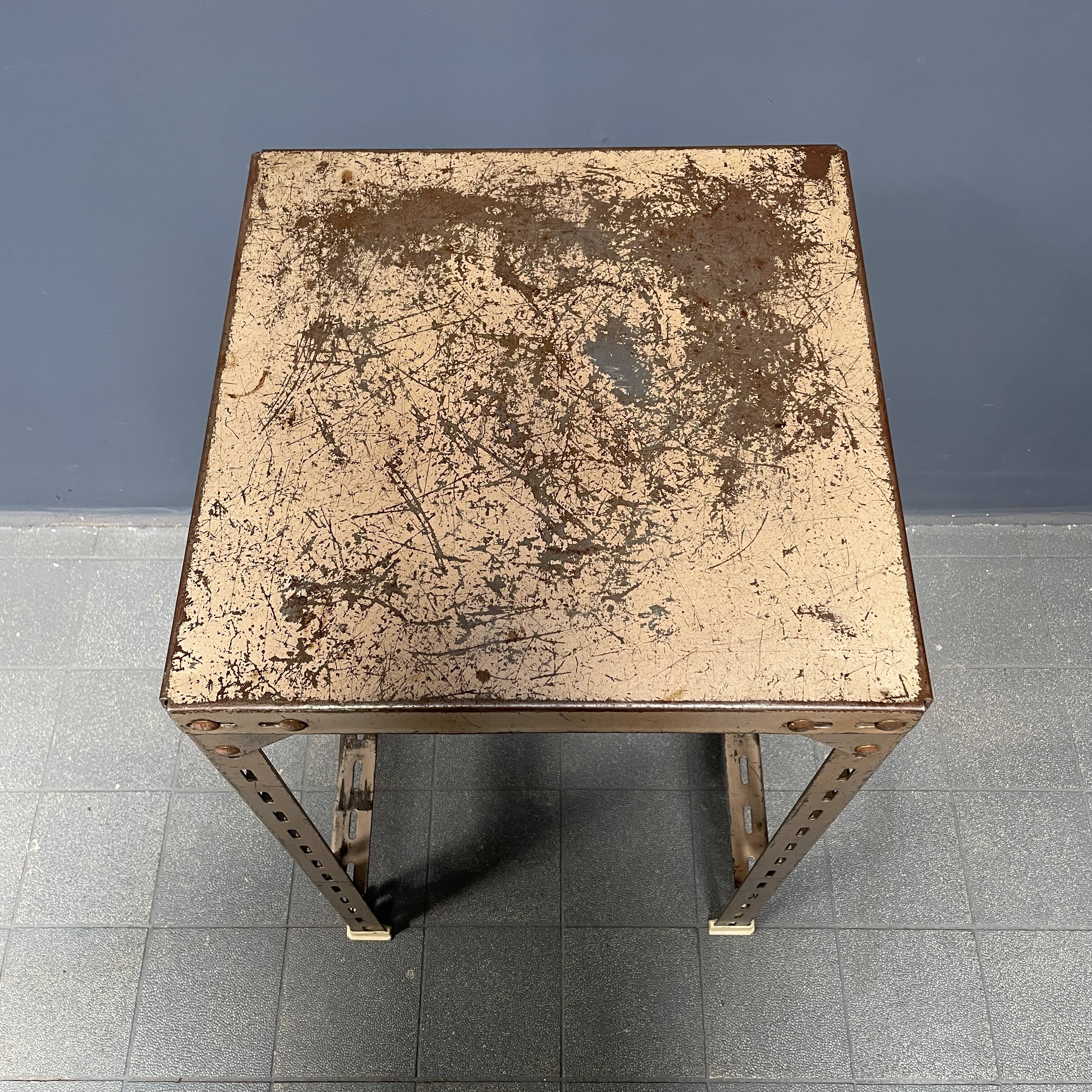 Industrial vintage iron side table