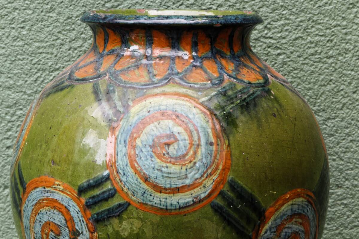 Glazed terracotta vase, Art Deco, signed René Nicole (1885-1960)