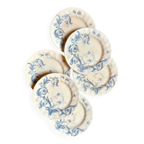 6 Gien ironstone dinner plates, "Rinceaux" service no. 2