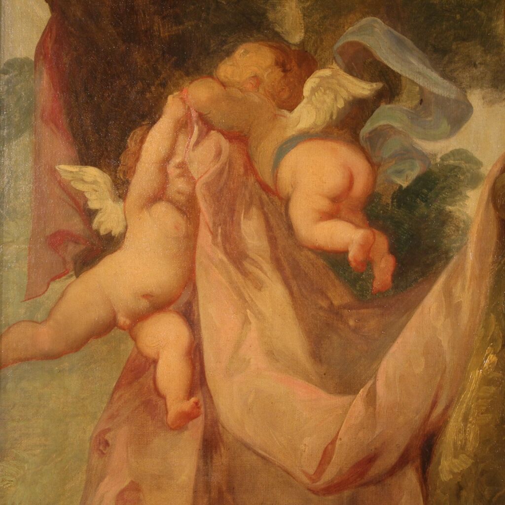 Mythological painting from 19th century, the bath of Venus
