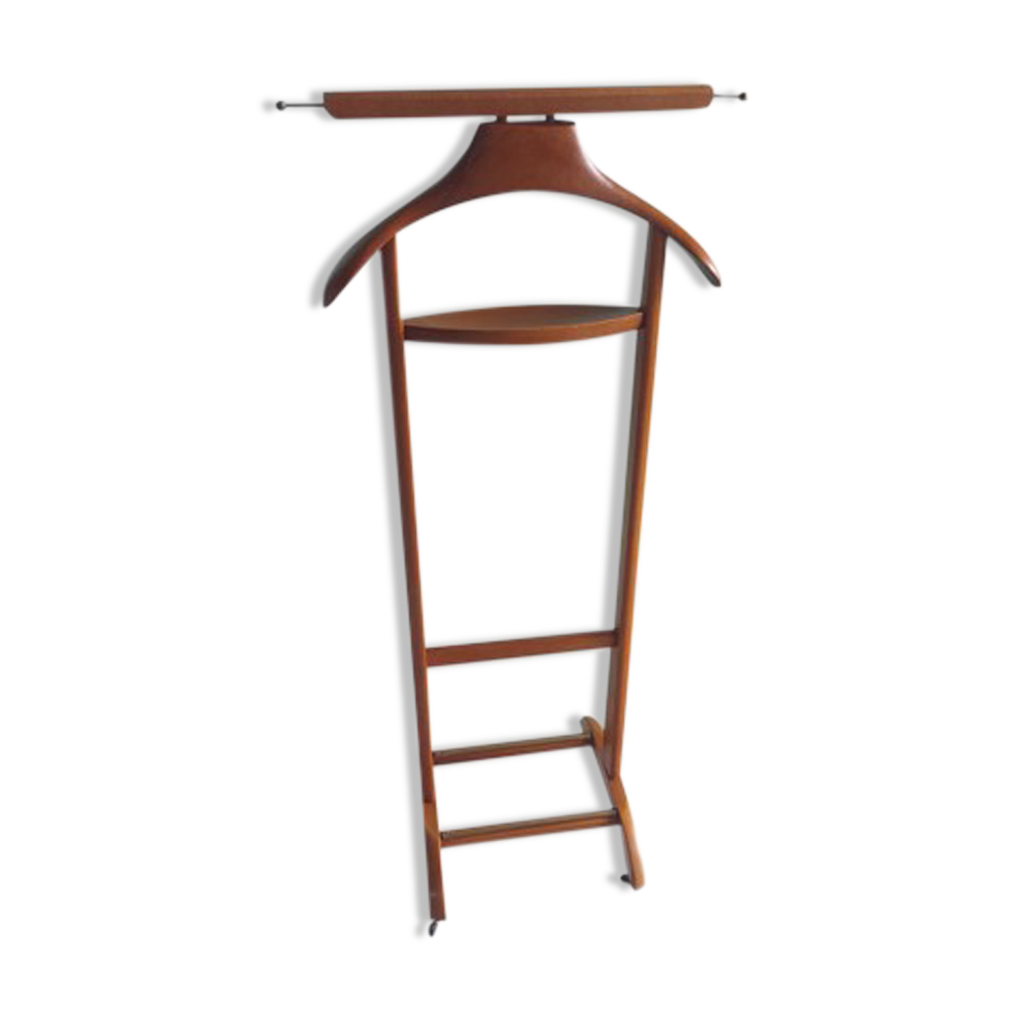 Italian valet Fratelli Reguitti in wood and brass, 1950/600