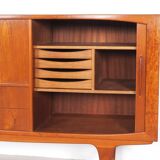 Danish Highboard with Tambour Doors, 1960s