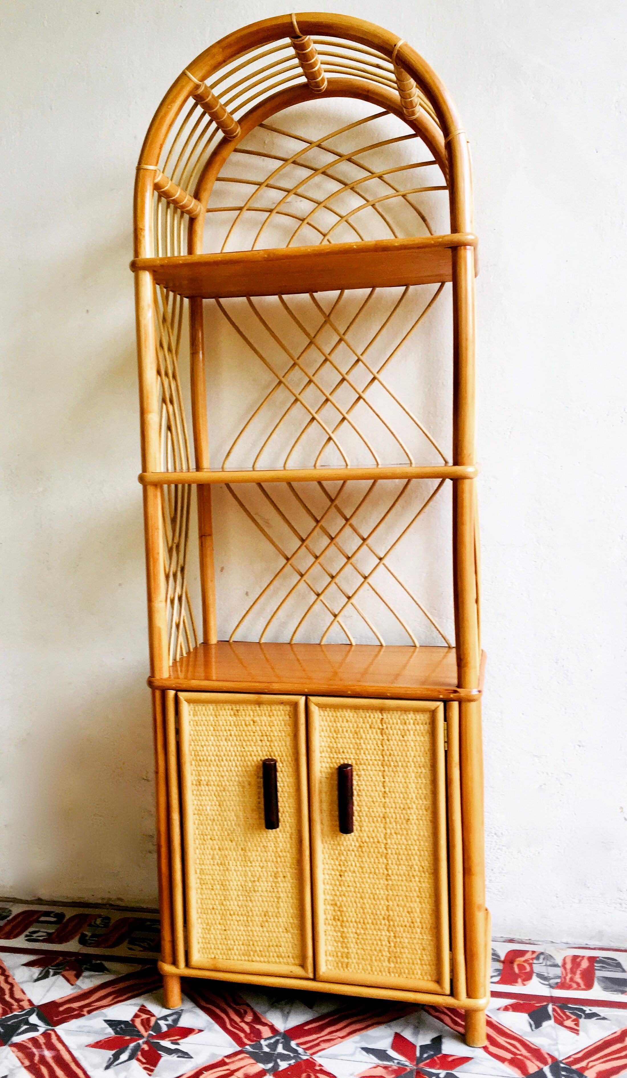Rattan shelf