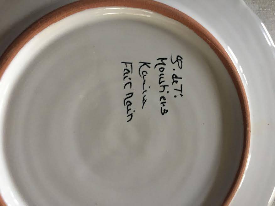Moustier sainte marie manufacture plate