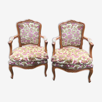 Pair of Louis XV-style armchairs