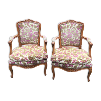 Pair of Louis XV-style armchairs
