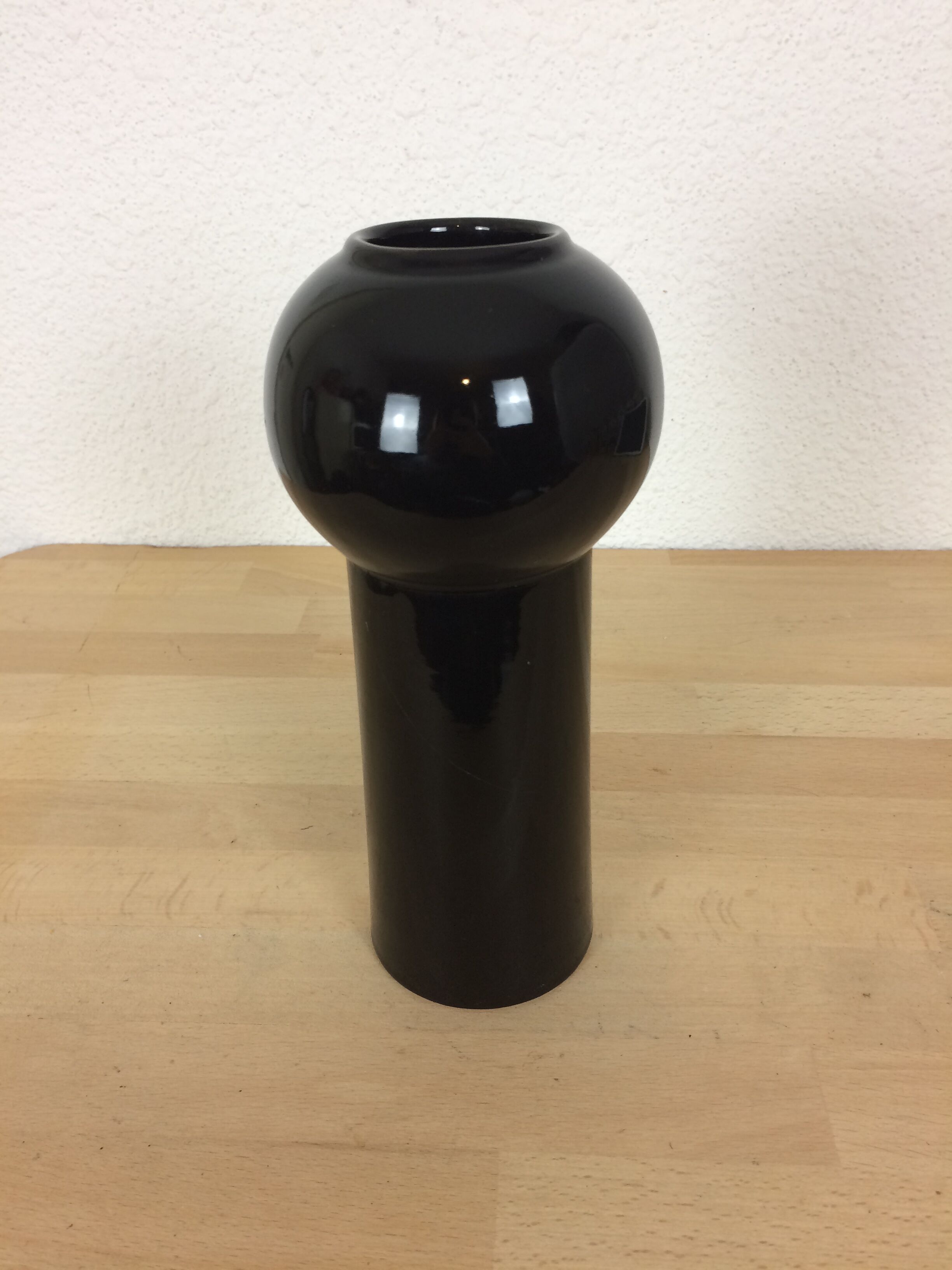 Scandinavian modernist black ceramic vase