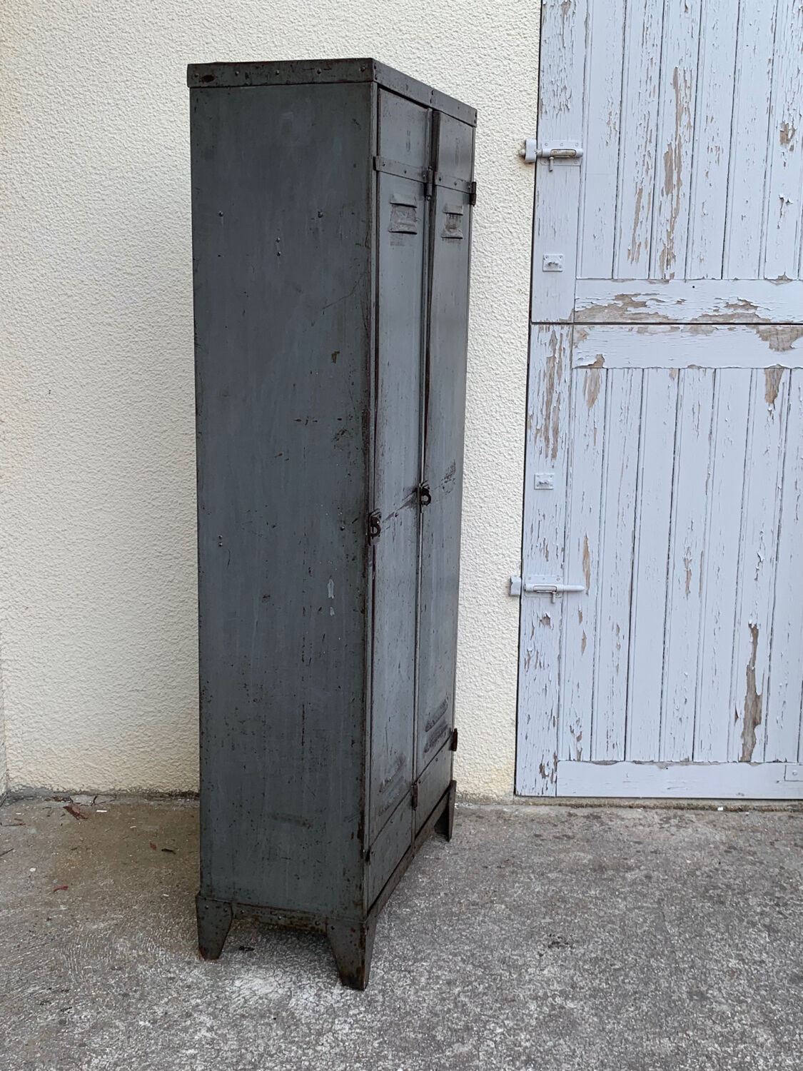 1940s industrial workshop locker room