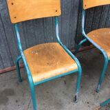4 vintage school industrial chairs