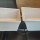 Two asymmetrical square gratin dishes BCI numbered, Made in France