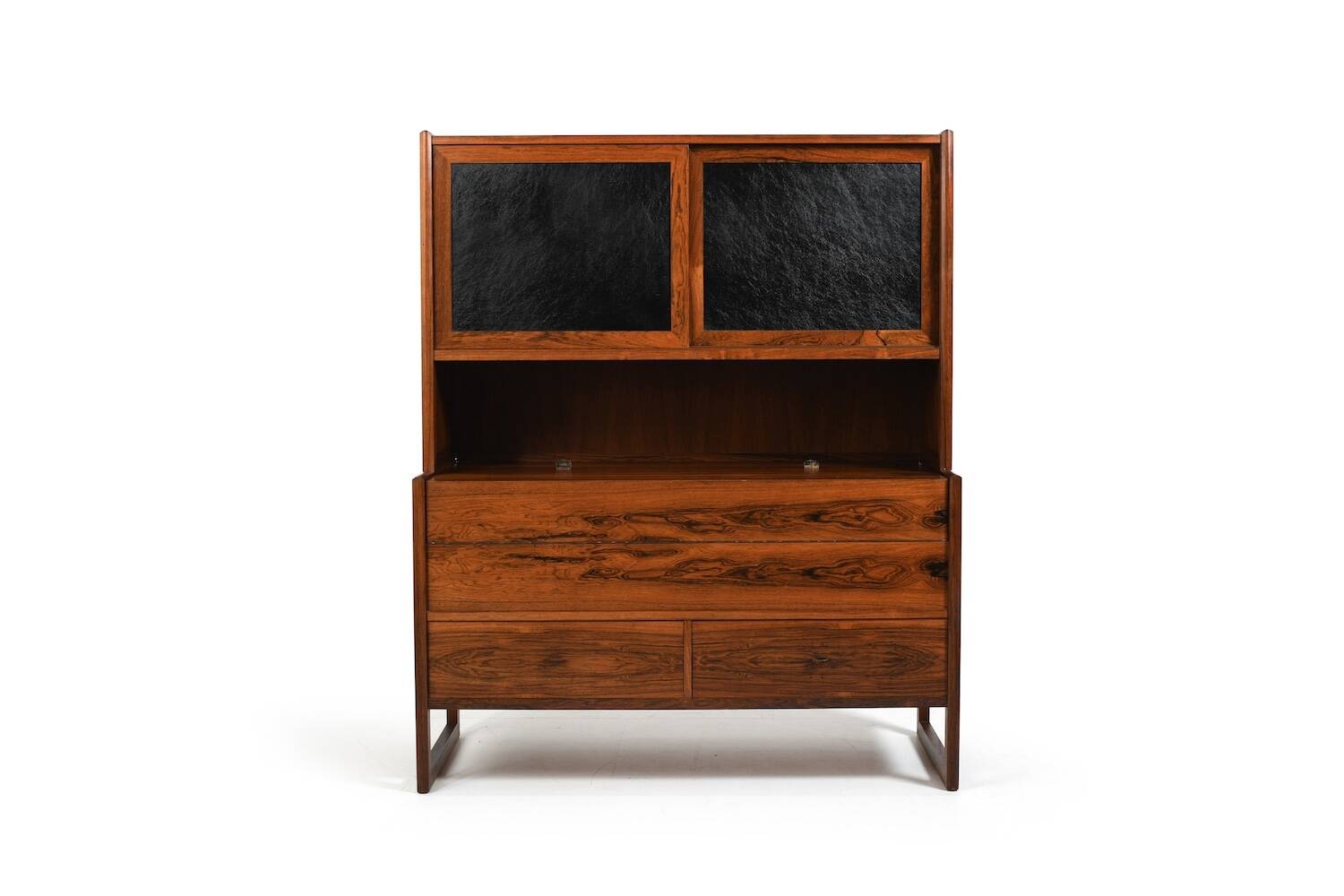 Rare Danish Bar Cabinet with Leather Parts 1960s