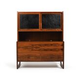 Rare Danish Bar Cabinet with Leather Parts 1960s