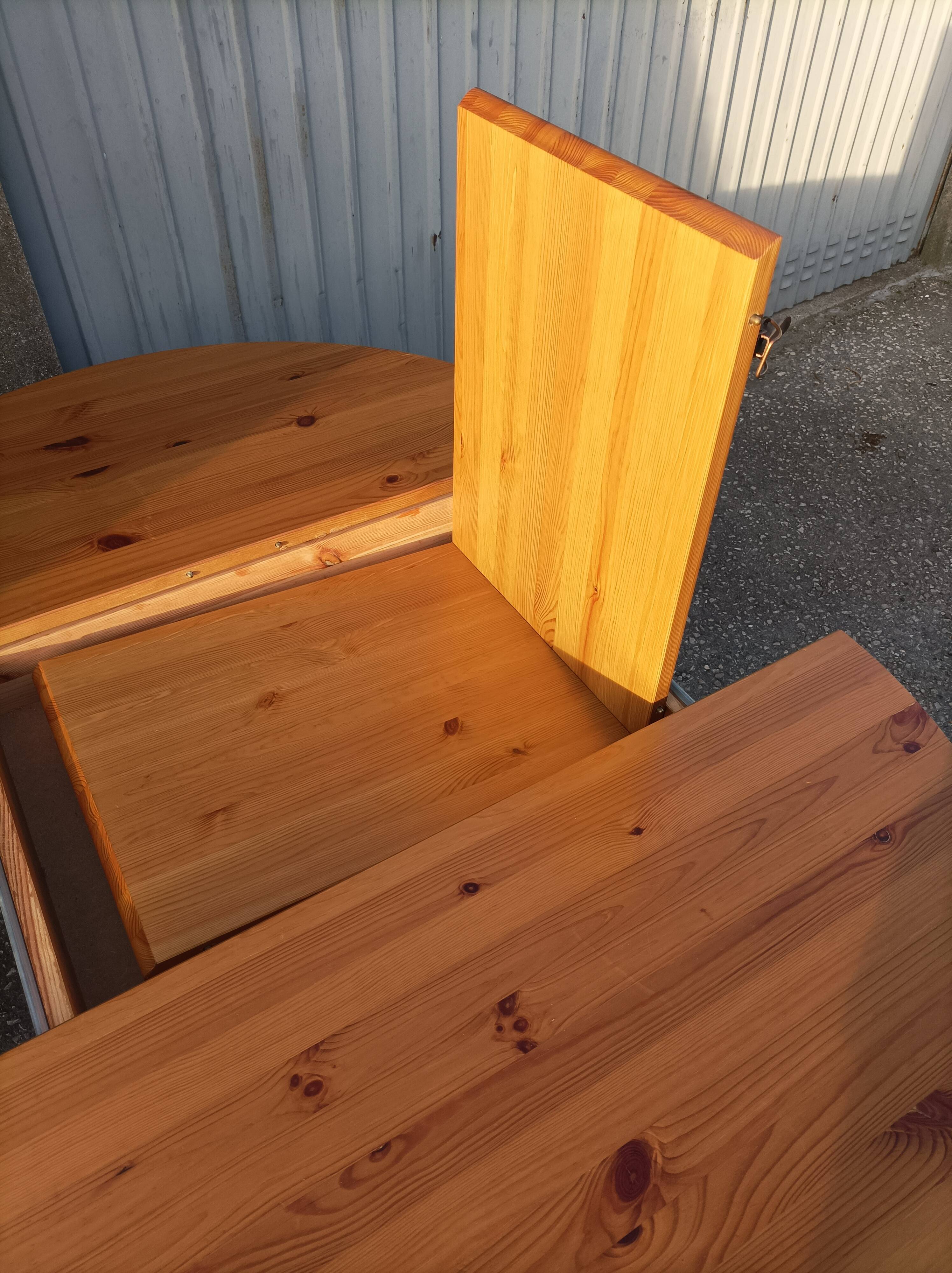 Old dining table vintage pine wooden chairs