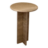 Travertine side table round travertine bedside table