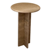 Table d’appoint en travertin table de chevet ronde travertin