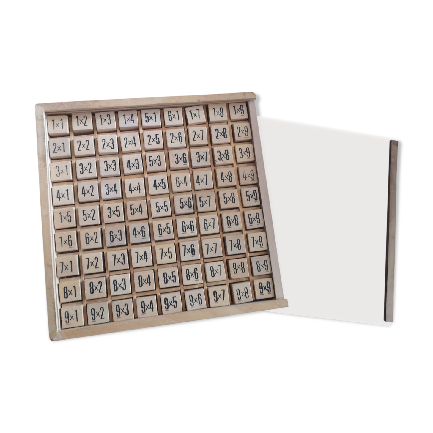 Wooden multiplication table game