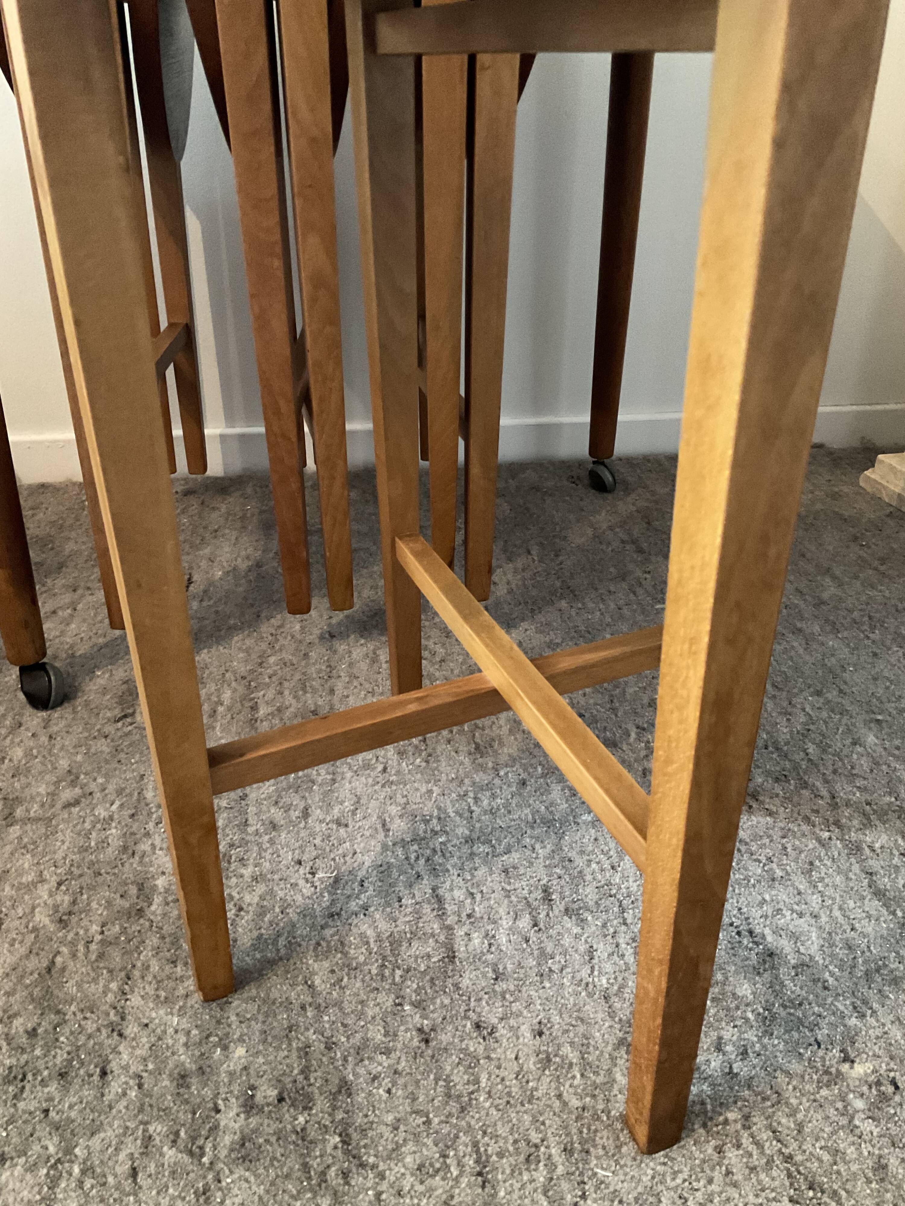 Scandinavian set by Poul Hundevad table and 4 folding teak stools