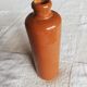 Small brown ceramic stoneware soliflore vase