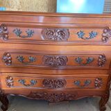 Commode 3 tiroirs style Louis XV en merisier