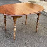 Round extendable dining table Louis Philippe 90cm with an extension.