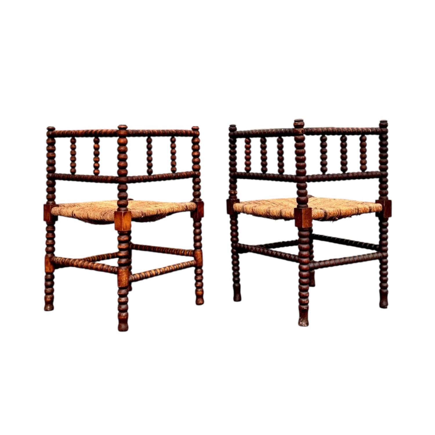Two antique corner armchairs
