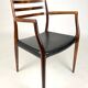 Danish Modern roosewood and leather Mod. 62 Niels Møller chair, 1962