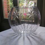 Vase cristal taillé l de forme ronde