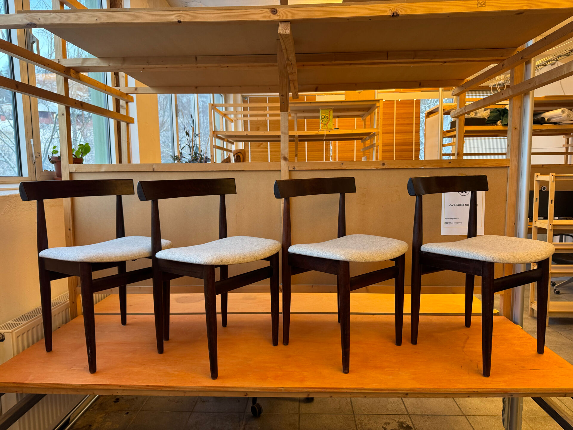 Rare Hans Olsen Roundette dining set, Denmark (1960s)