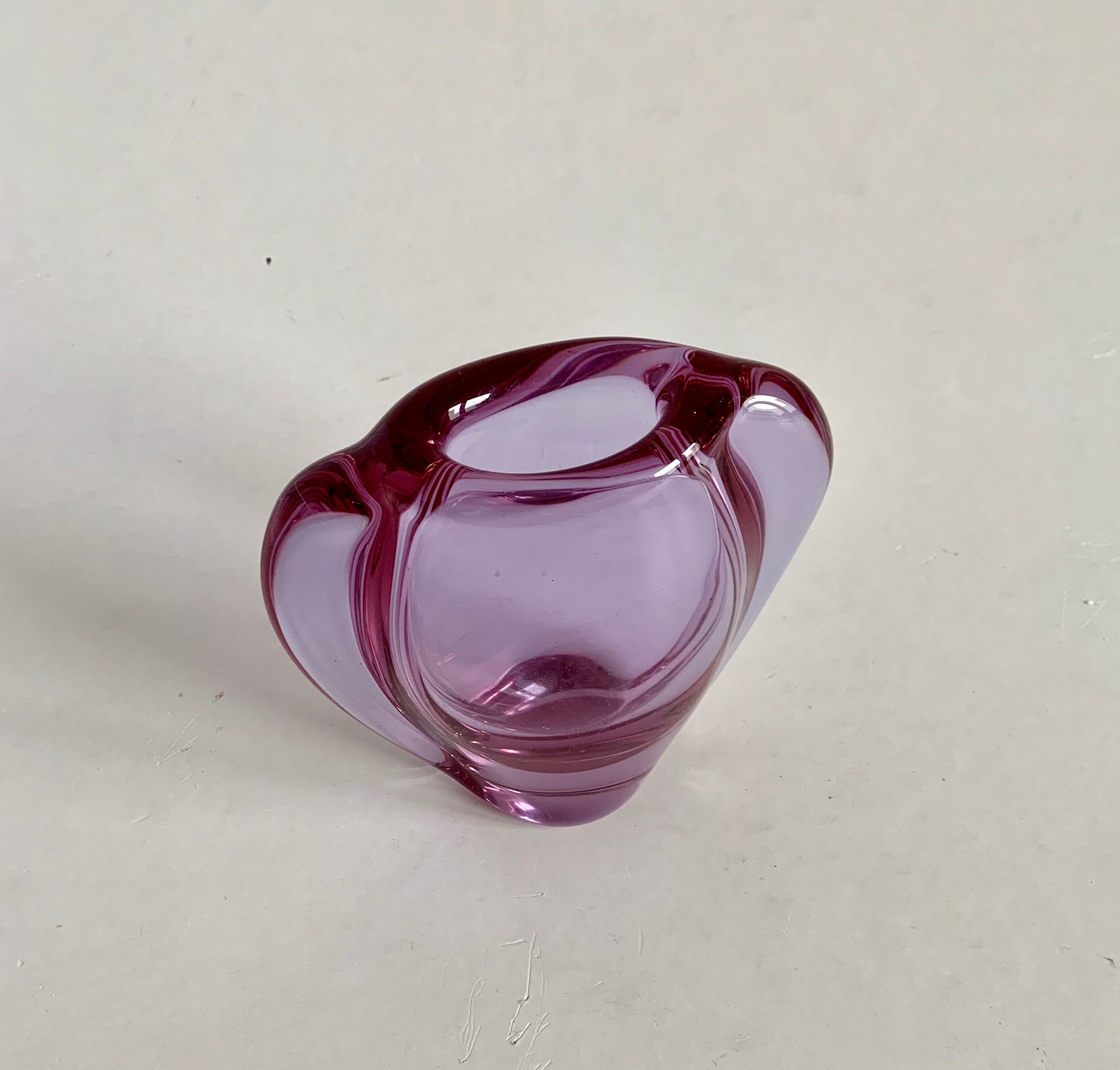 Alexandrite glass vase by M. Klinger, 1960s