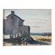André Duculty (1912-1990) Watercolor on paper "Beachside, probably in Finistère" Signed