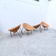 Ensemble de 4 fauteuils en rotin et métal, France 1950