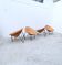 Set of 4 rattan and metal armchairs, France 1950