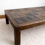Herbarium coffee table in terracotta, Garnier style, circa 1960.