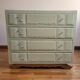 Vintage upcycled commode — mint green and natural wood