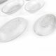 Set of dessert plates Krople Rosy, transparent glass, design by J. Drost, Ząbkowice, Poland, 1970s