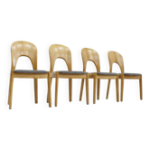 Vintage Danish dining chairs by Niels Koefoed solid oak, 1960s, set of 4