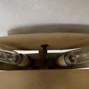 Vintage wall light attributed to Serge Mouille, brass and resin, Dallux France.