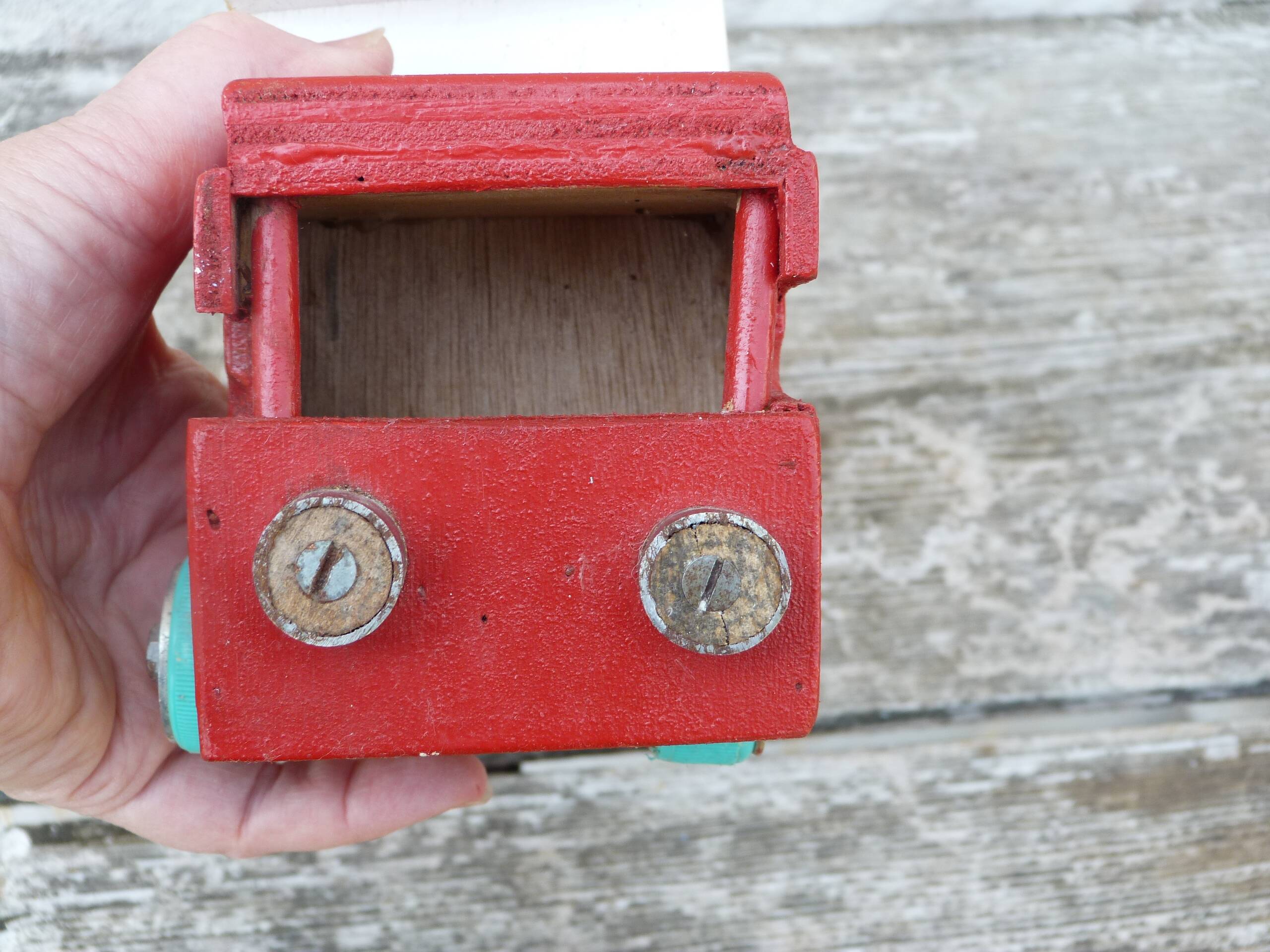 Vintage wooden toy truck handmade