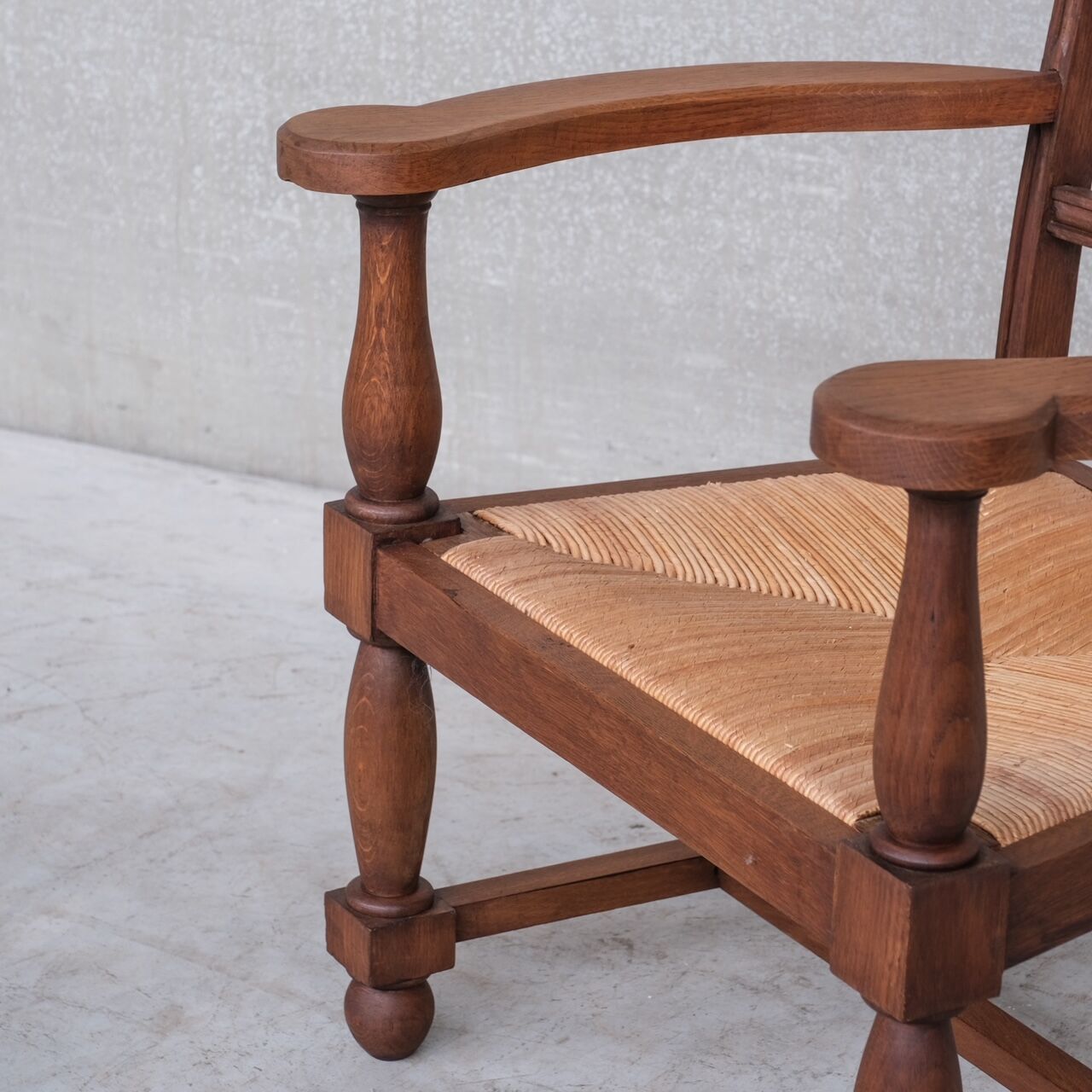 Pair of Mid-Century Rush French Armchairs