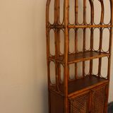 Bookcase in rattan and canning