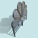 Vintage black rattan headboard 142cm