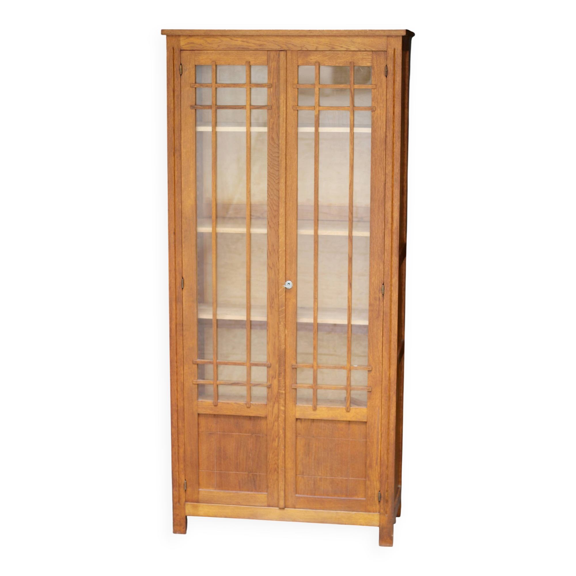 Beautiful Parisian armoire in blonde oak (1950s)