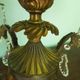 Rococo chandelier with crystal pendants, 4 lights, brass and metal 1950/1960